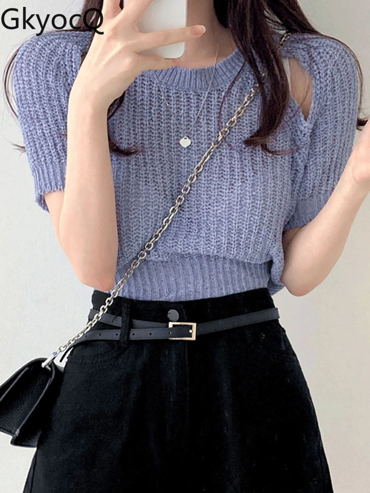 

Женский трикотажный пуловер с круглым вырезом, ярких цветов