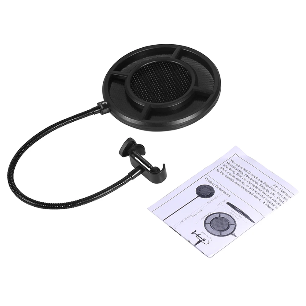 

Flexible Absorbing With Gooseneck Adjustable Audio Mic Accessories Microphone Filter Double Mesh Live Streaming Noise Reduction