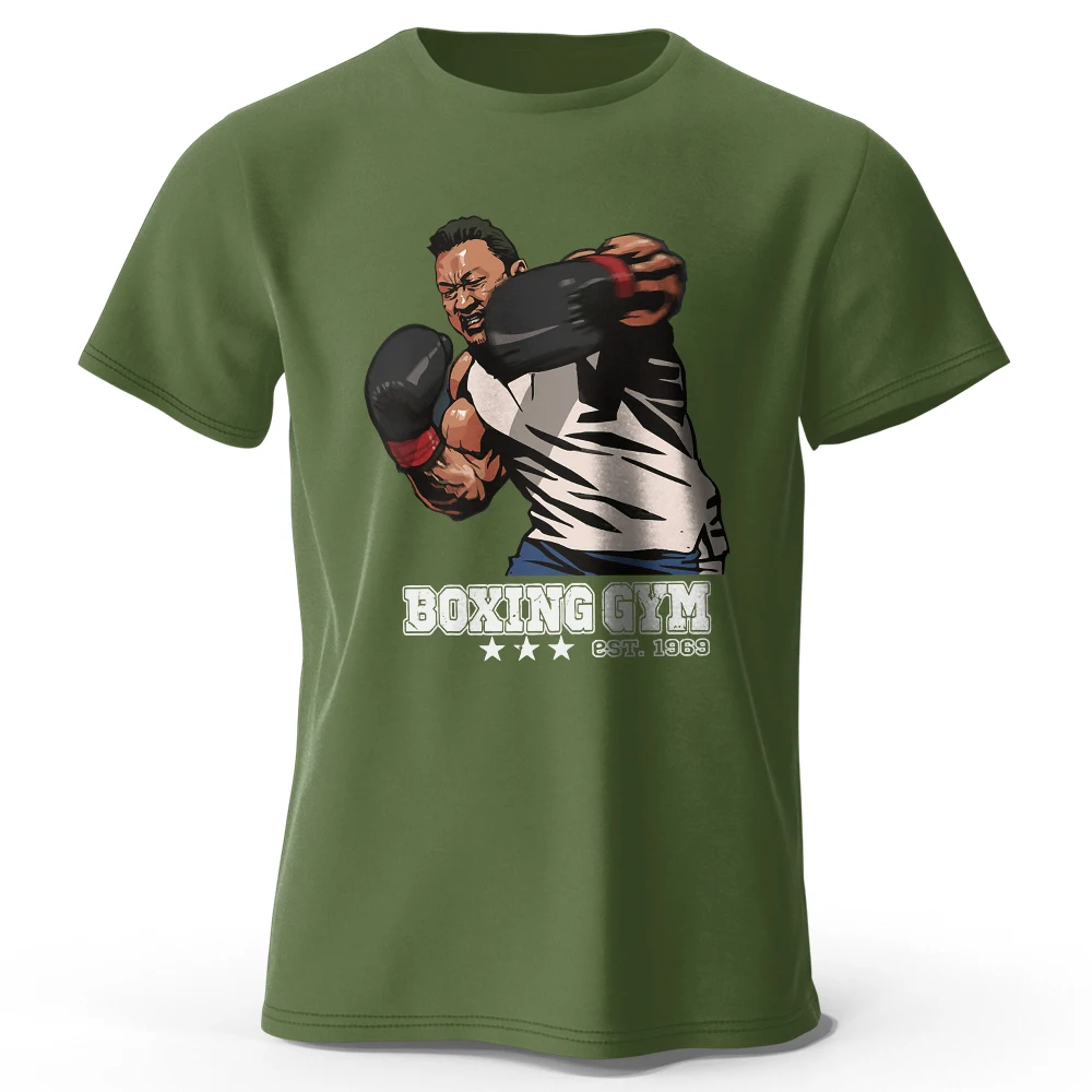 

Men's Vintage T-Shirt Boxing GYM Est 1969 Printed 100% Cotton Tees For Men Tops Summer Sportwear