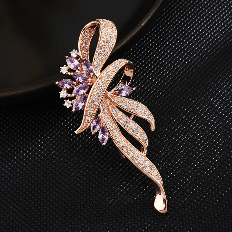 

YYSUNNY Fashion Zircon Flower Brooches for Girls Luxury Women's Clothing Accessories High-end Corsage Pin Jewelry Birthday Gift
