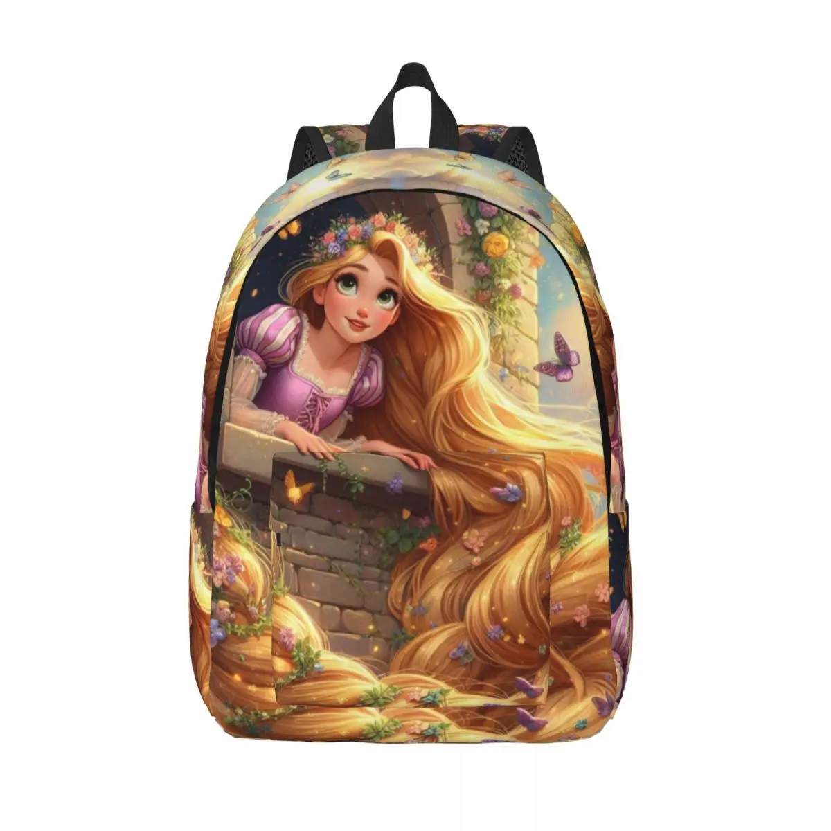 Холщовые рюкзаки с Рапунцель для мужчин и женщин повседневные сумки книг