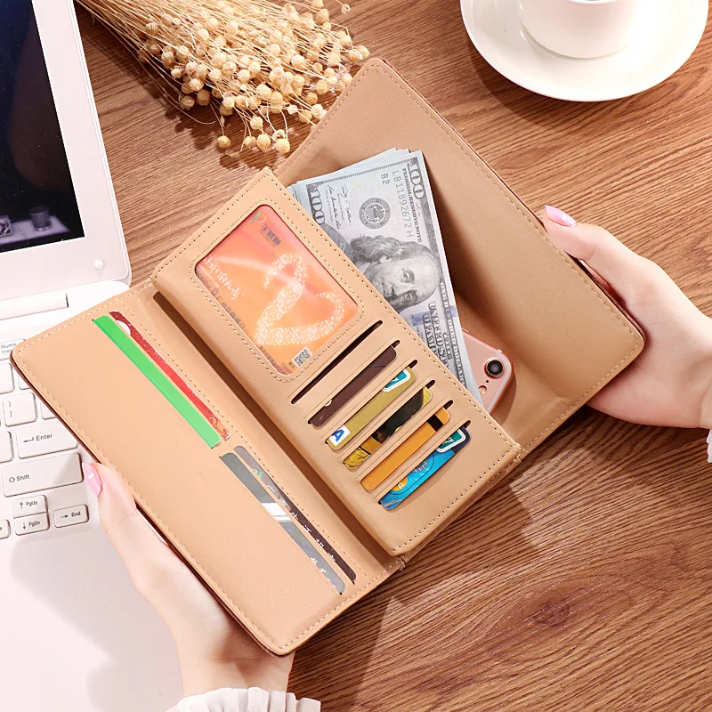 Long Pu Wallets for Women Billeteras Para Mujer Wallet Portfel Damski Monedero Mujer Portefeuille Femme Luxury Brand Coin Purse