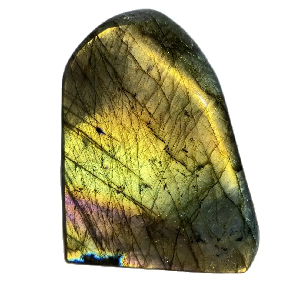 Желтый голубой цвет натуральный камень из Лабрадорита и кристалл оригинальная