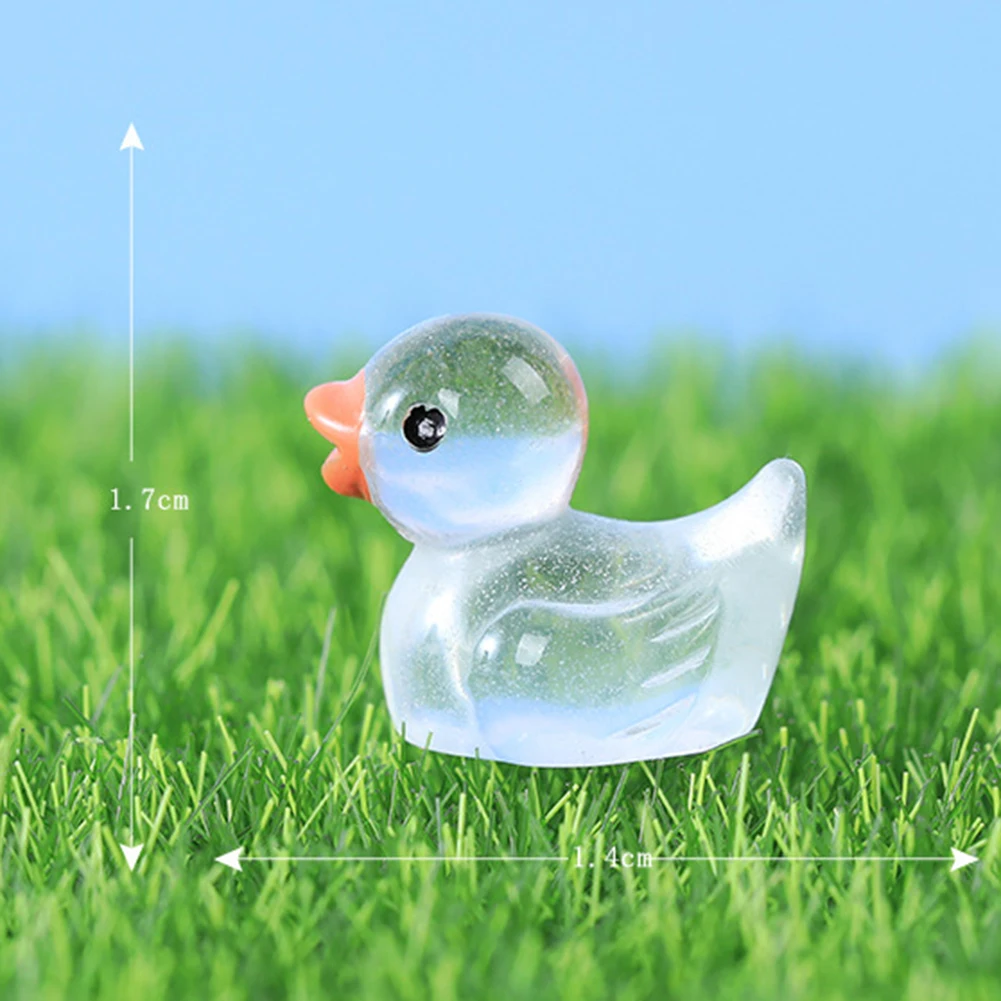 

1 Set Fluorescent Duck 50pcs Blue Green Landscape Decor Light Red Miniature Figures Orange Ornament Purple Resin