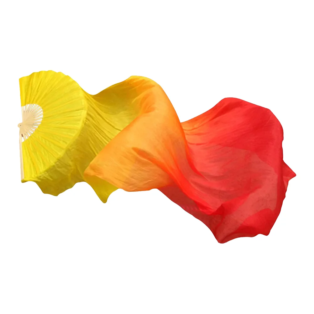 

Imitation Silk Dance Fan Worship Flags Dancing Fold Foldable Folding Bamboo Square Supplies Child Stage Show Colorful