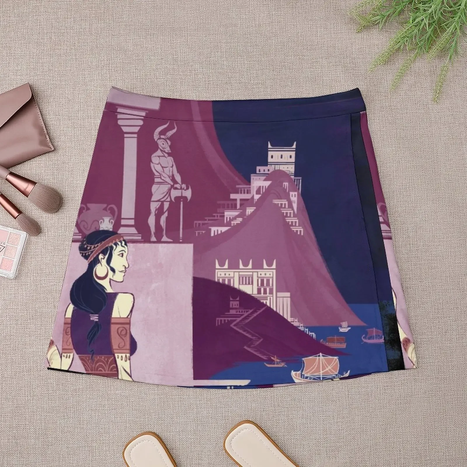 Мини-юбка с изображением древней миноарской цивилизации мини-юбка кретской