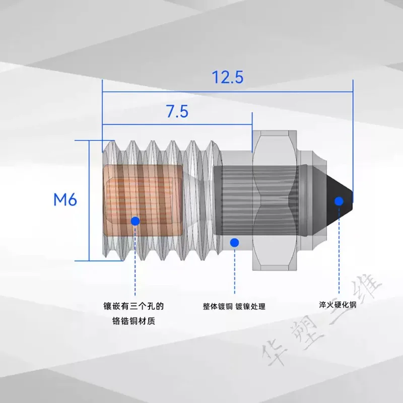 Фото Магазин Everbright: Сопло E3D V6 Bimetal MY с тремя отверстиями из закаленной стали, сопло CHT с высокой пропускной способностью, аксессуары для 3D-принтеров, работающих при высоких температурах. №3