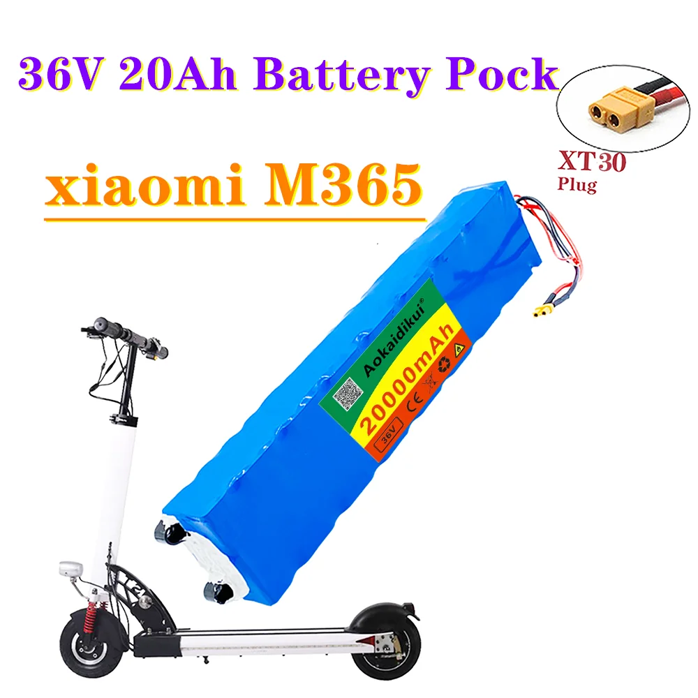 

36V20Ah 18650 lithium battery pack 10S3P 20000mah 250W-500W Same port 42V Electric Scooter M365 ebike Power Battery with BMSXT30