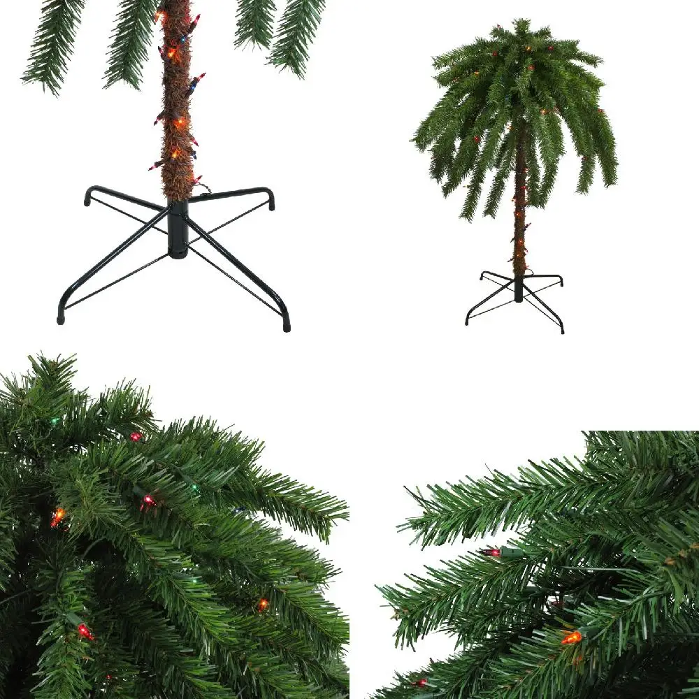 

Gorgeous Multi-Color Lights Pre-Lit Artificial Tropical Outdoor Patio Palm Tree - Perfect Accessory for Your Garden!