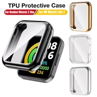 plating tpu protector case for xiaomi mi watch lite 2 watch case full screen protective shell cover case for redmi watch 2 lite