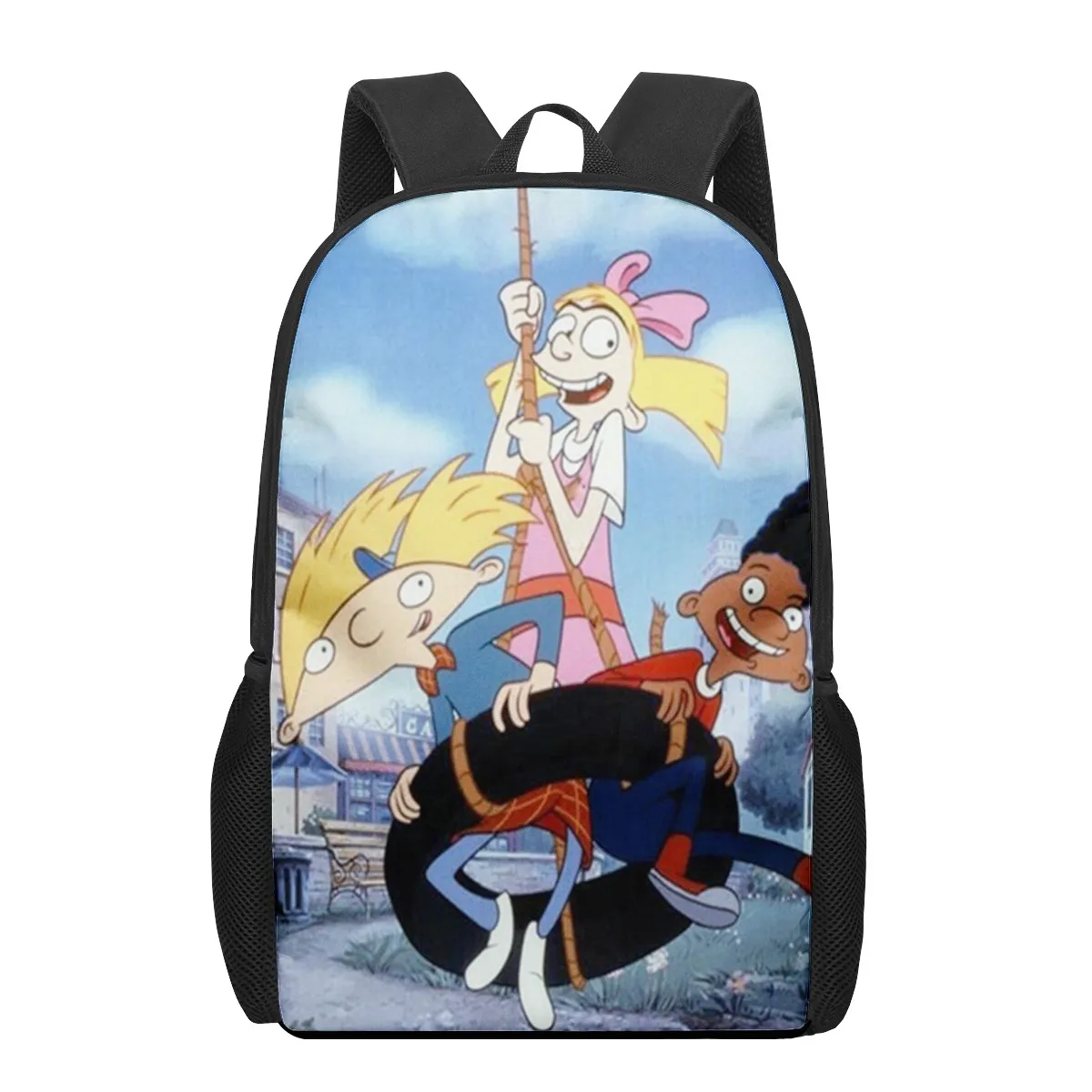 Cartoon Hey Arnold 3D Pattern School Bag for Children Girls Boys Casual Book Bags Kids Backpack Boys Girls Schoolbags Bagpack