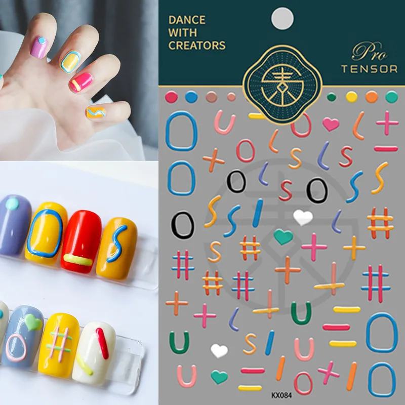 

One Pcs Nail Art Stickers INS Style Self-Adhesive Sliders Water Transfer Nails Decals Symbol Pattern Design For Nails Decoration