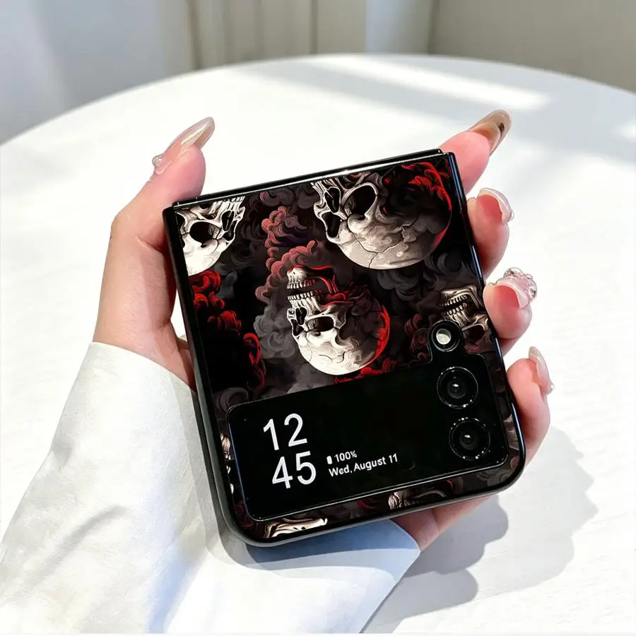 Чехол для телефона Samsung Galaxy Z Flip 8 Z Flip 7 6 5 4 Z Flip4 ZFlip8 ZFlip7 FE Z Flip6 Z Flip5 Cool Dark Skull (art.: 3920dd07360f1) - 3920dd07360f1