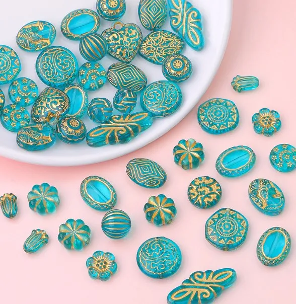 

Акриловые золотые бусины в виде звезд, Луны, цветов, бутонов, серьги ручной работы «сделай сам», браслеты, материалы для аксессуаров для волос