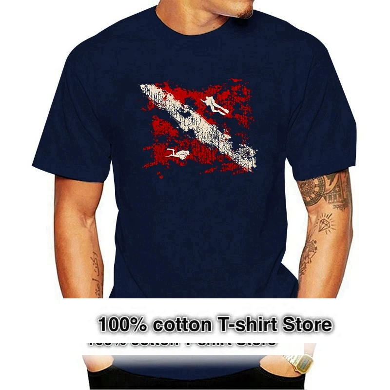 

2021 Hot Summer Casual T Shirt Printing Cotton Premium Dive Flag T Shirt Short Sleeve T Shirt