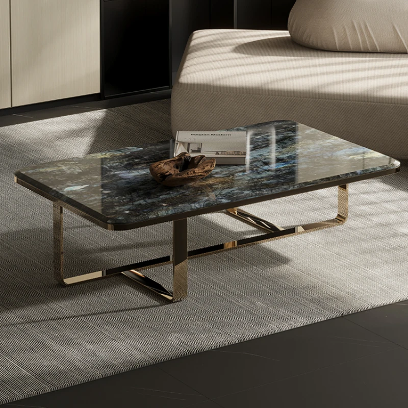

Aesthetic Coffee Tables Modern Square Gold Leg Desk Luxury Tea Table Nordic Hotel Living Room Muebles Hogar Household Items