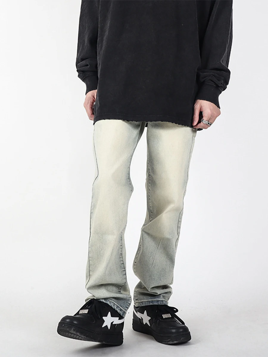 Four Seasons European and American High Street American Retro Straight Loose Jeans Men and Women with The Same Trend Streetwear