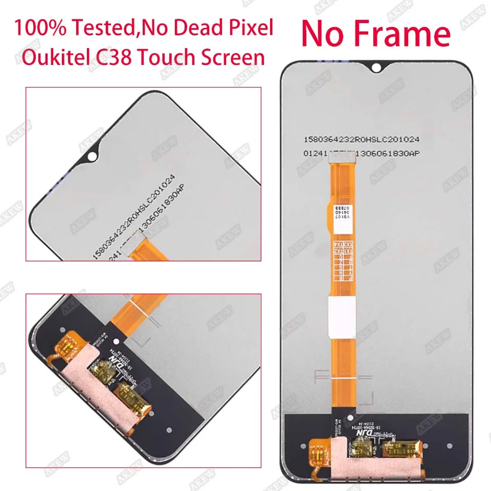 Фото AKEW 6,6 ''Новый оригинальный ЖК-дисплей для OUKITEL C38, Oukitel C38, дигитайзер сенсорного экрана в сборе, запасные части для телефона Pantalla №3