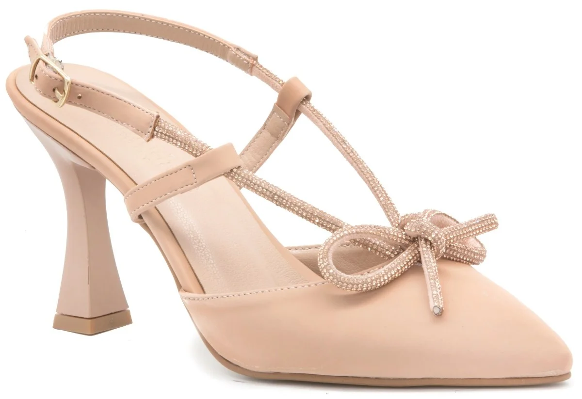 

Gedikpasalı Prk K605 Beige 2021 Summer Ladies Shoes Evening Party Goblet Heel Bucket Dress Business Classic Pointed Stylish Gemstone Pumps