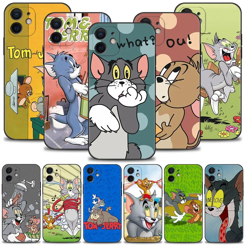 

Demons and Angel Tom and Jerry Phone Case For iPhone 13 12 Mini 14 13 12 11 Pro Max Capa X XR XS Max SE2022 7 8 6 6S Plus Cover