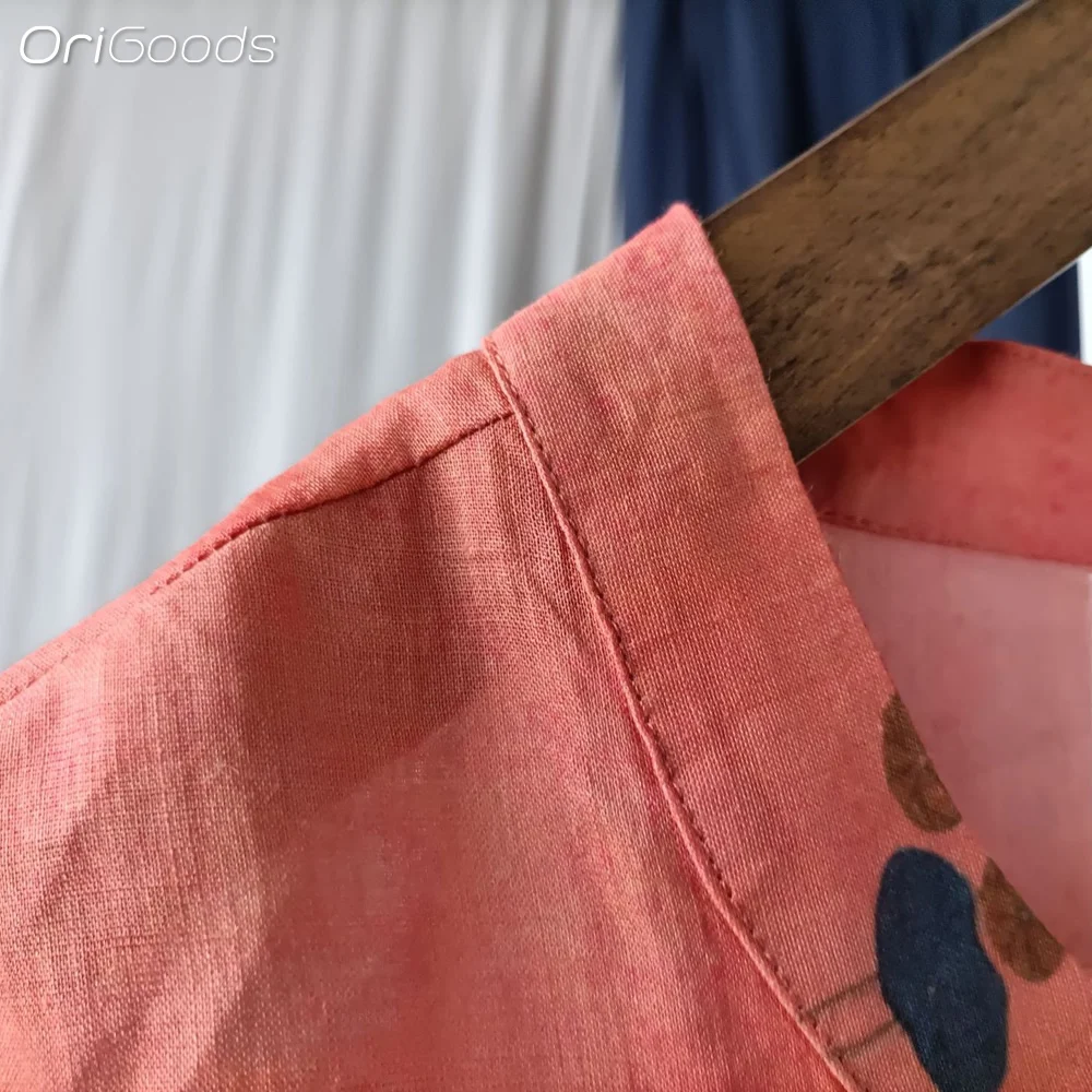 Оригинальная рубашка большого размера для женщин с цветочным принтом 100% ткань