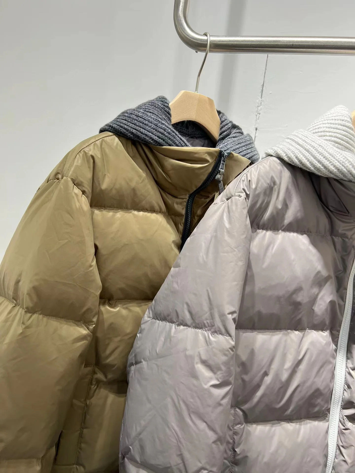 Пальто-бомбер на гусином пуху кашемир высокое качество