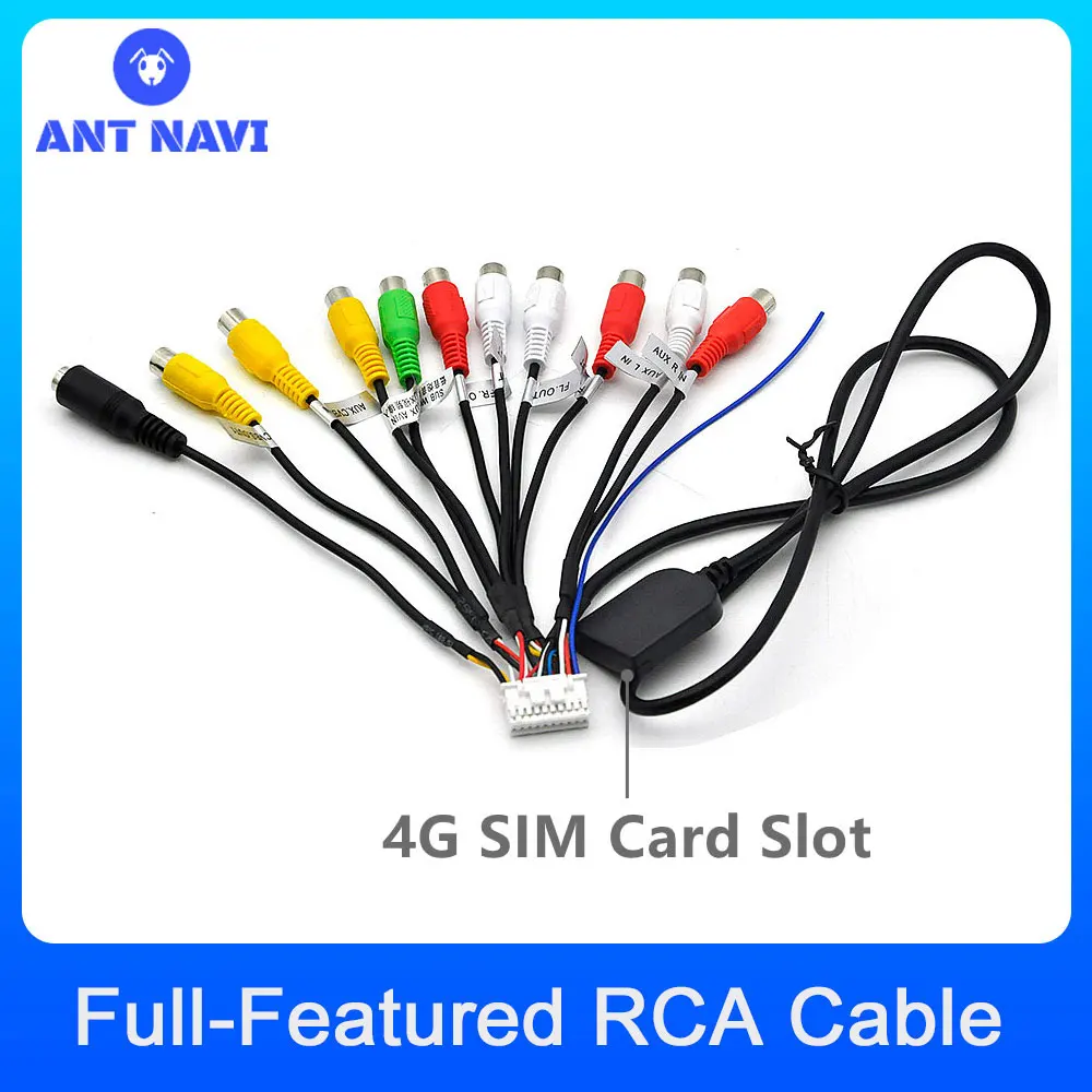 

AntNavi Android Car Radio RCA Cable Horn Line Aux-in Adapter 20pins Subwoofer/Amplifier Wire 3.5mm Female support 4G Sim Card