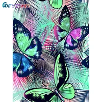 gatyztory picture by number butterfly gift drawing zero based on canvas painting by numbers animals home decoration diy frame