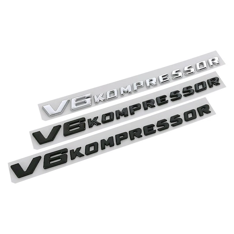 

3d ABS хромированные буквы Автомобильная наклейка брызговик боковая эмблема V6 компрессор логотип для Mercedes W204 W205 W213 W212 W215 W216 аксессуары