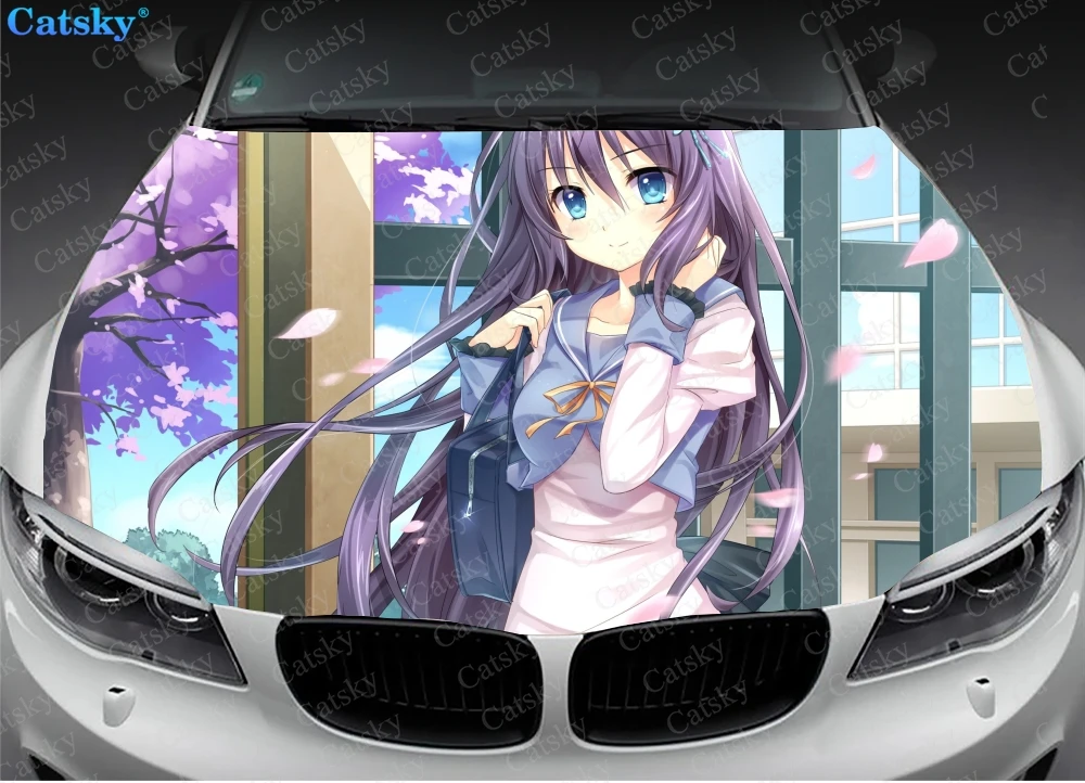 

Anime Girl Car Hood Sticker,Sword Car Hood Decoration, Hood Protection Cover, Vinyl Car Sticker, Custom Side Sticker Car Decals
