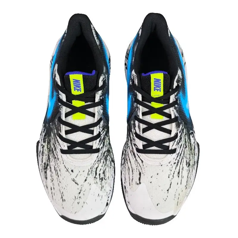 【Customize】Nike Precision 5 Basketball Shoes Men Low-top University Blue/Black/White Sneakers shoes CW3403-100