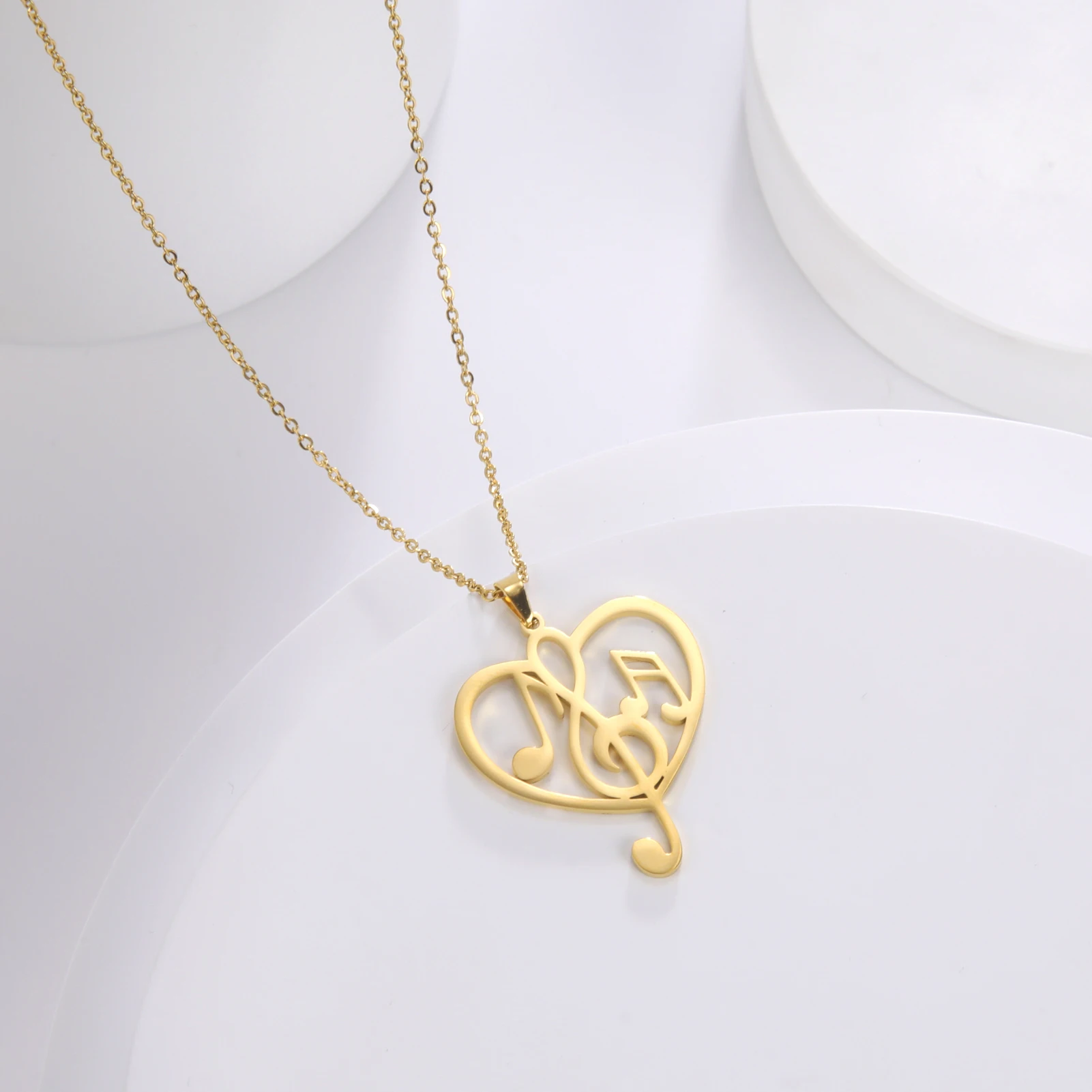 Ожерелье с подвеской в виде музыкальных нот подвеска форме сердца высокого и