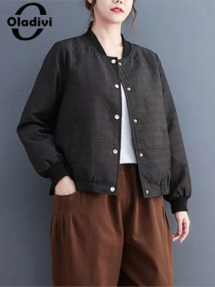 

Oladivi Large Size Women's Jackets 2022 Spring Autumn New Casual Loose Overcoats Ladies Oversized Coats Large Size Clothing 9667