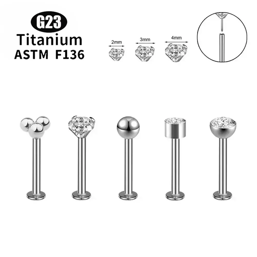 Оптовая продажа титановый гвоздик G23 для пирсинга губ 16 г