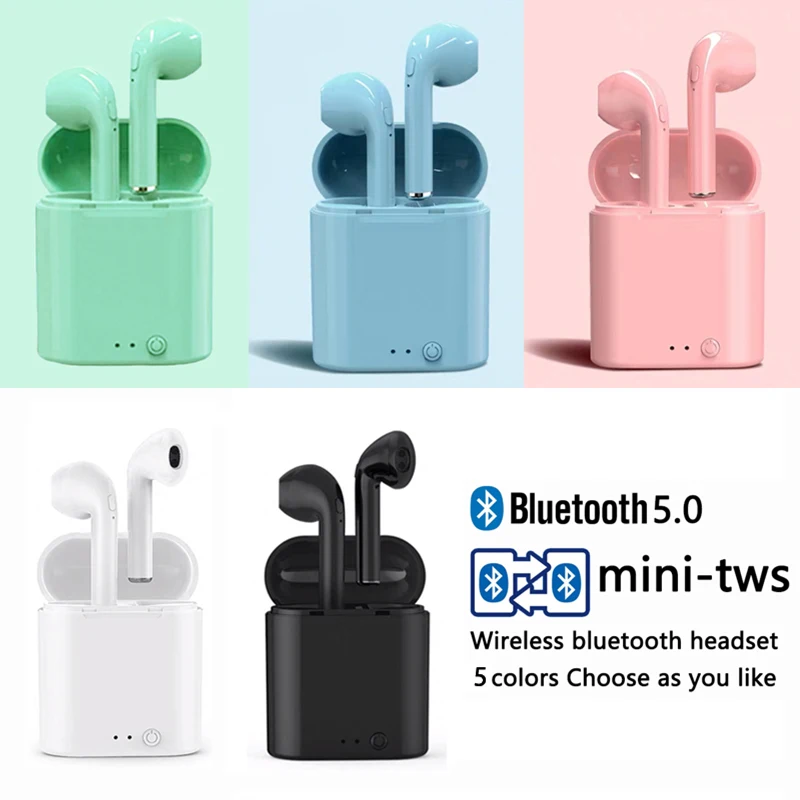 

i7s TWS Mini Bluetooth Headphones Wireless Earphones Sports Headsets Mini Pods Music Earpieces With Charging Box For All phone