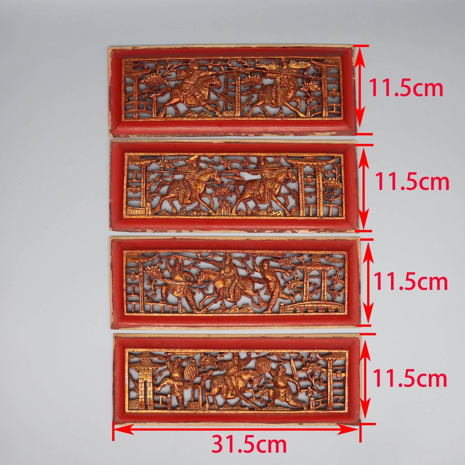 Пара из 4 панелей для резьбы от старой кровати с навесом Украшение стен
