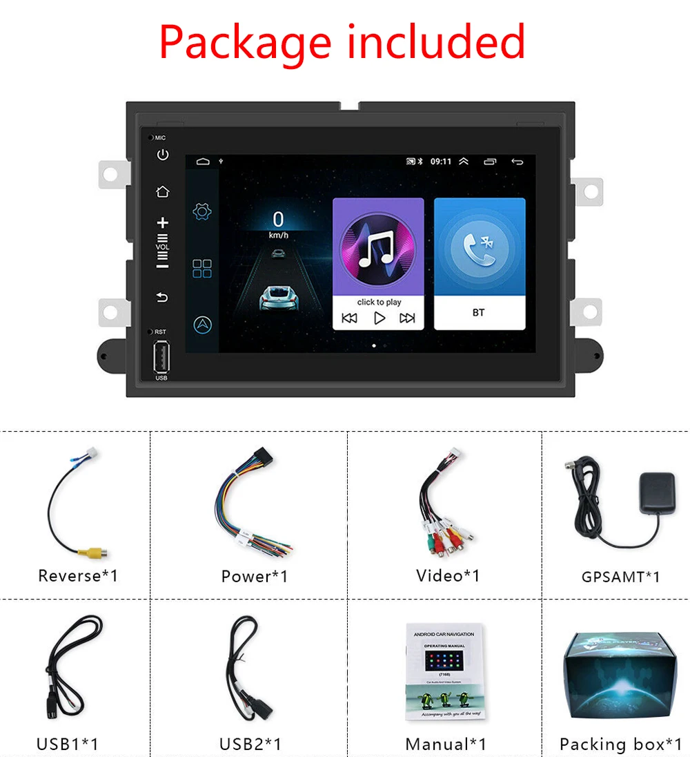 Автомагнитола 2DIN на Android 10 с GPS мультимедийный плеер для Ford F150 F250 F350 7-дюймовый HD