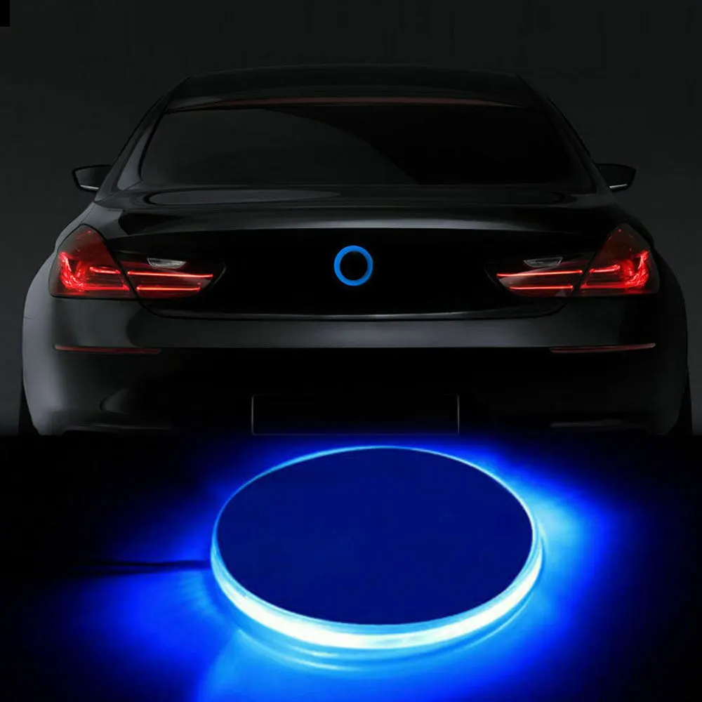 Emblema de fondo trasero impermeable para coche, lámpara de luz LED con logotipo, para BMW Serie 3, 5, 7 y X3, 82mm