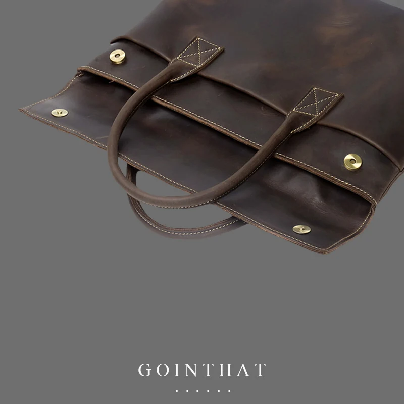 Man Business Briefcase Bag Genuine Leather High Quality Handbag Messenger For 14 Inch Laptop A4 File Sleeve Travel Bags Vintage