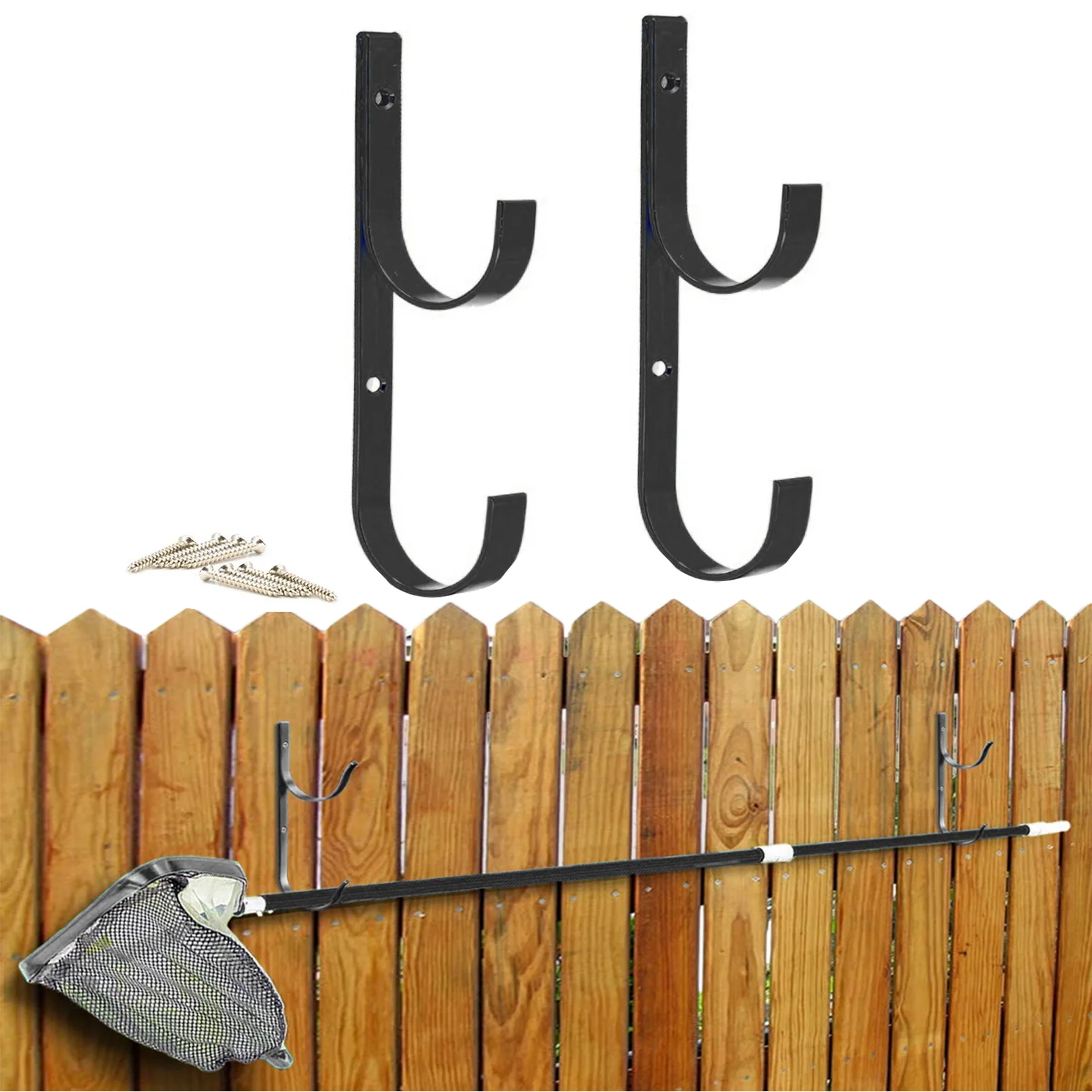 

Swimming Pool Pole Hanger Multi-Functional Swimming Pool Pole Hooks For Summer Gifts Suitable For Leaf Rakes Skimmers Vacuum