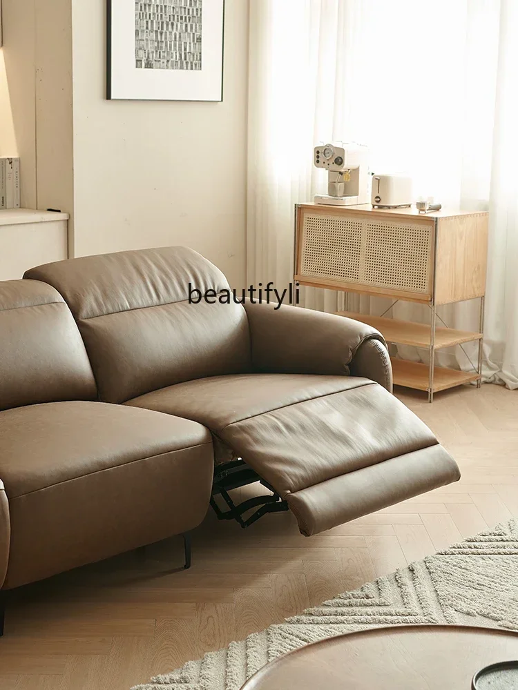 Новый кожаный диван ss для гостиной 2023 новый итальянский минималистичный из