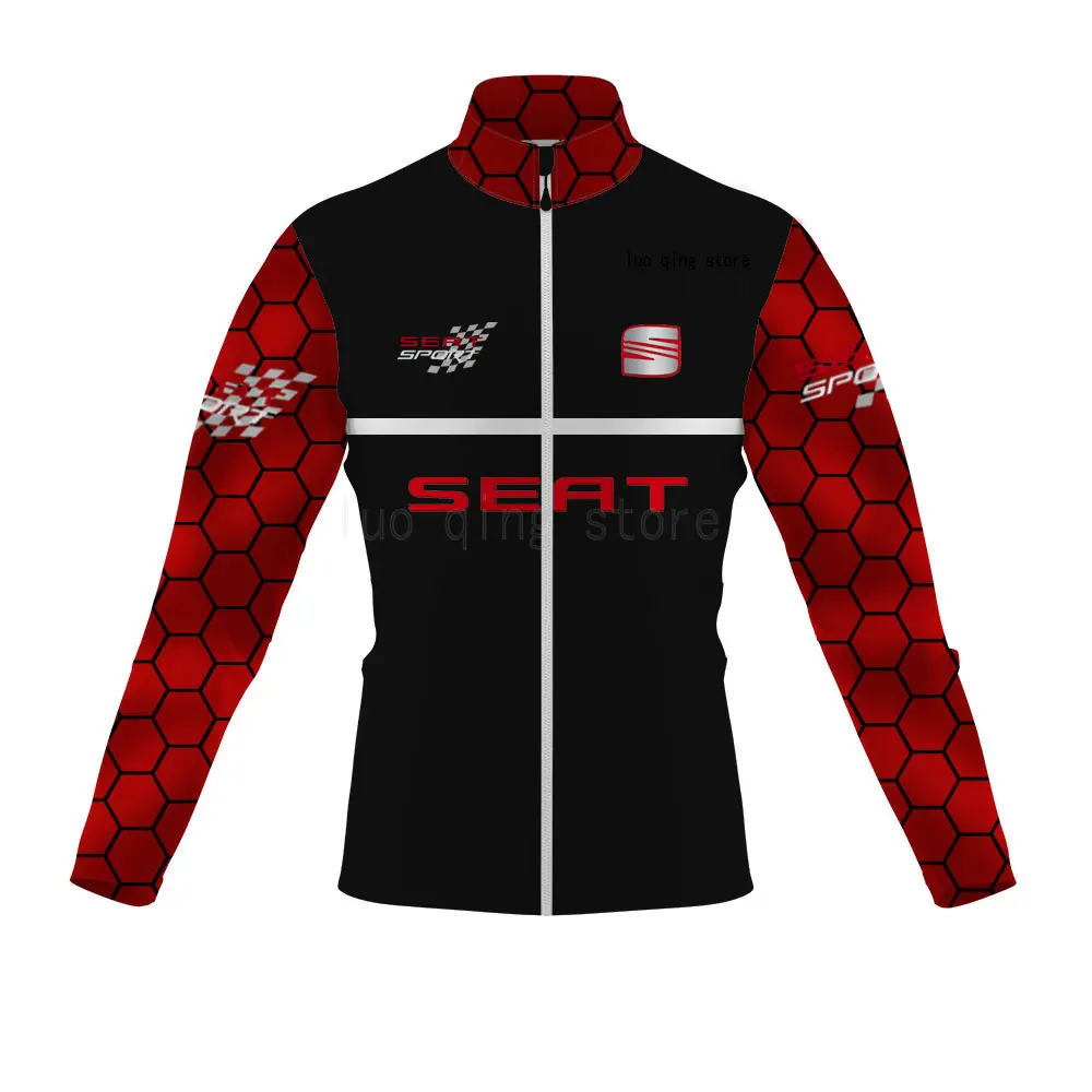 

Fashion Street Style Loose Standing Neck Sweater SEAT Outdoor Sports Top Fabric Comfortable Men's Spring and Autumn Zipper Shirt