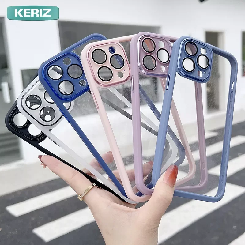 

Suitable for IPhone 11 12 12 Pro Max 13 13 Pro Max Luxury Transparent Back Plate Camera Protective Case Mobile Phone Accessories