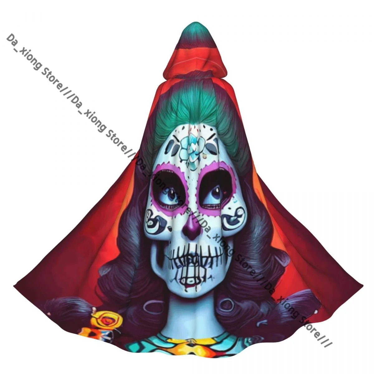 Средневековый плащ для косплея на Хэллоуин пальто с капюшоном День мертвых Dia De Los