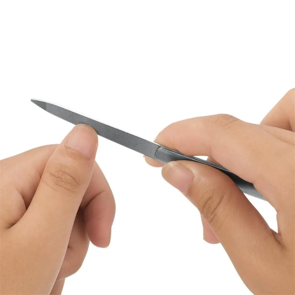 Профессиональная пилочка для ногтей из нержавеющей стали двухсторонний буфер