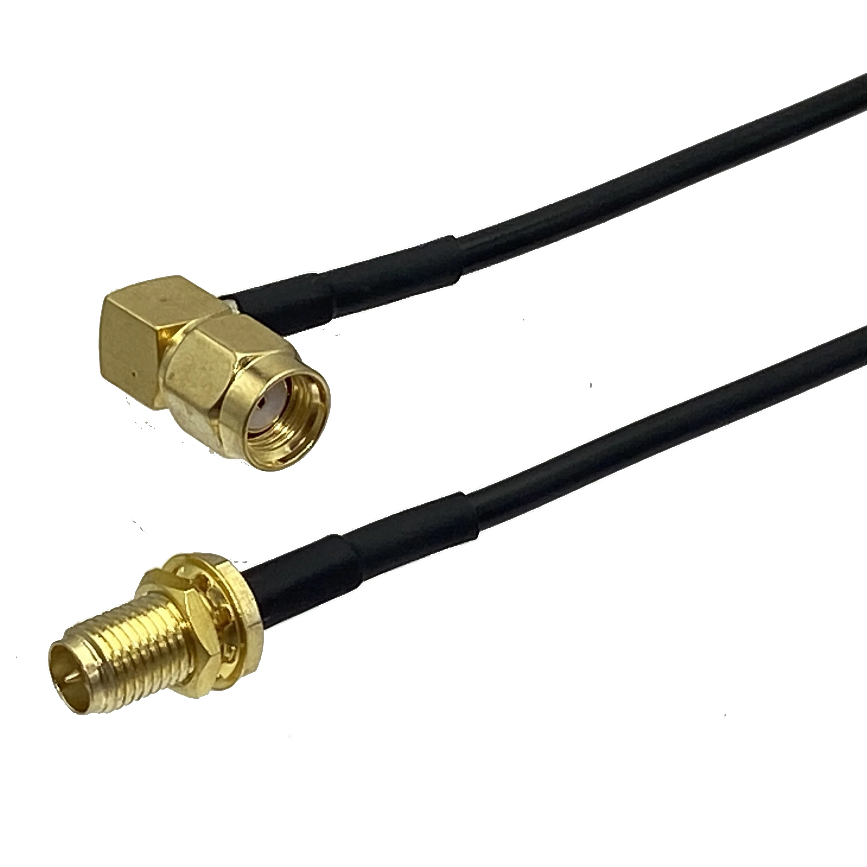 

1Pcs RG174 RP SMA Female plug Bulkhead to RP-SMA Male Jack Right angle Connector RF Coaxial Jumper Pigtail Cable Wire 4inch~10M