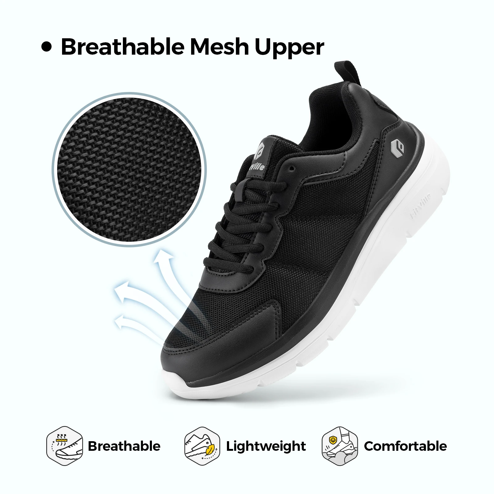 Кроссовки FitVille мужские легкие повседневная обувь для ходьбы максимальная ширина