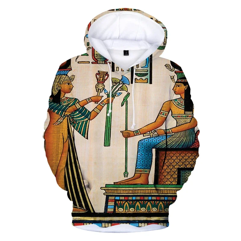 Толстовка с капюшоном египетского искусства толстовка 3D принтом для мужчин и