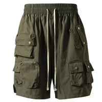 military style solid color three dimensional multi pocket functional casual summer shorts mens shorts streetwea
