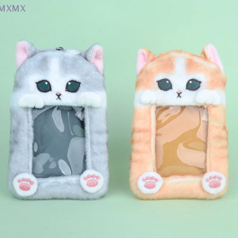 Kawaii Cat Держатель для фотокарт Плюшевый 3-дюймовый держатель карт Студенческий еды